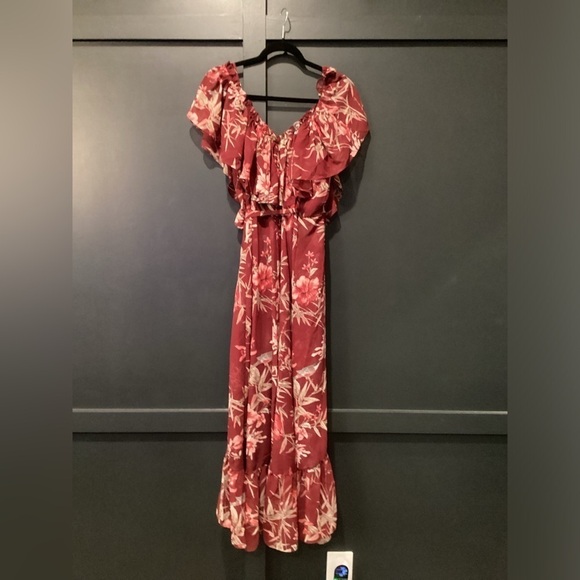 Misa Los Angeles Tayla floral ruffle cascade wrap midi maxi Dress NWT Revolve M - Picture 5 of 10